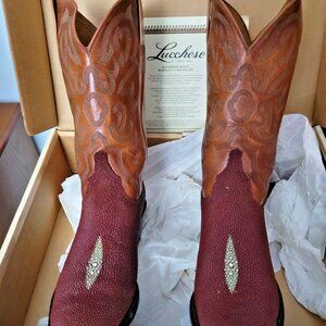 LUCCHESE CLASSICS HANDMADE Exotic Sea Stingray COWBOY BOOTS USA w/box 9 1/2D